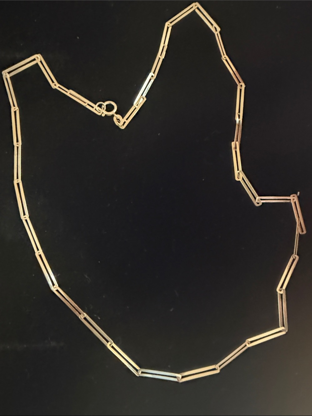 10k gold Delicate Gold Paperclip Link Necklace - Women Jewelry